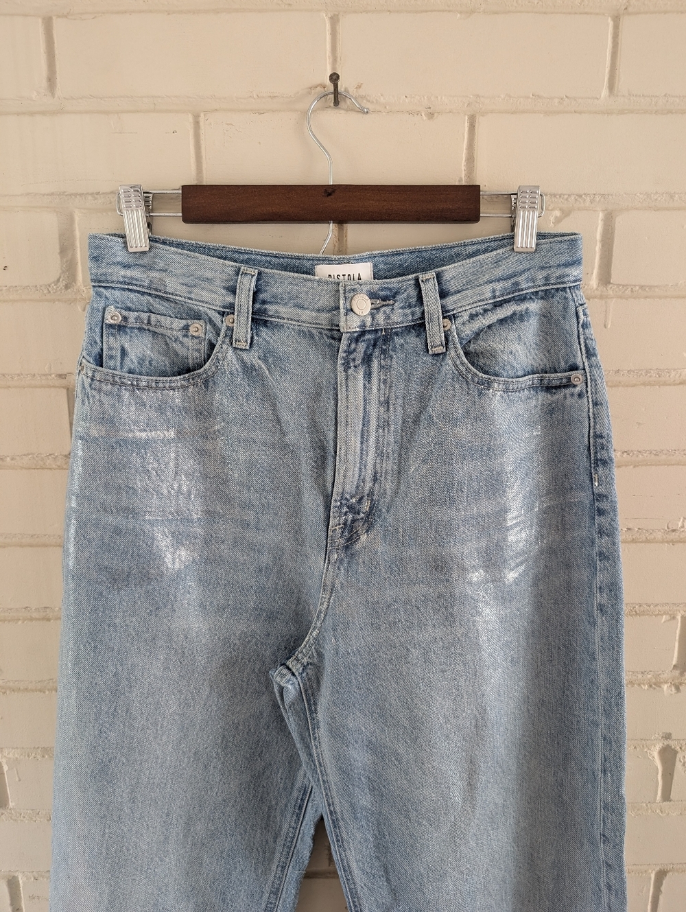 Pistola 29 Wes Sparkle Barrel Jeans High Rise 100% Cotton Spellbound - Picture 3 of 10